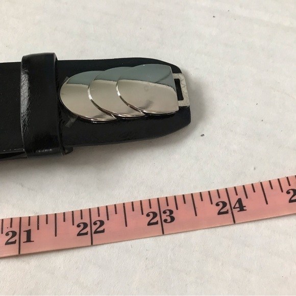 Adjustable Belt Black with Silver Ovals for Buckle 23.5-41” - Picture 6 of 8